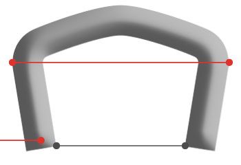 Silhouette of open G35 hog ring staple