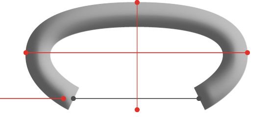 Dimensiones grapa anillada G29 abierta