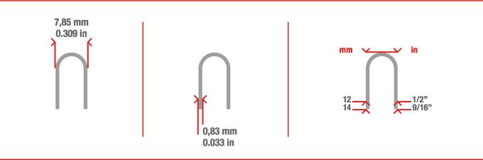 Measurements staple cable
